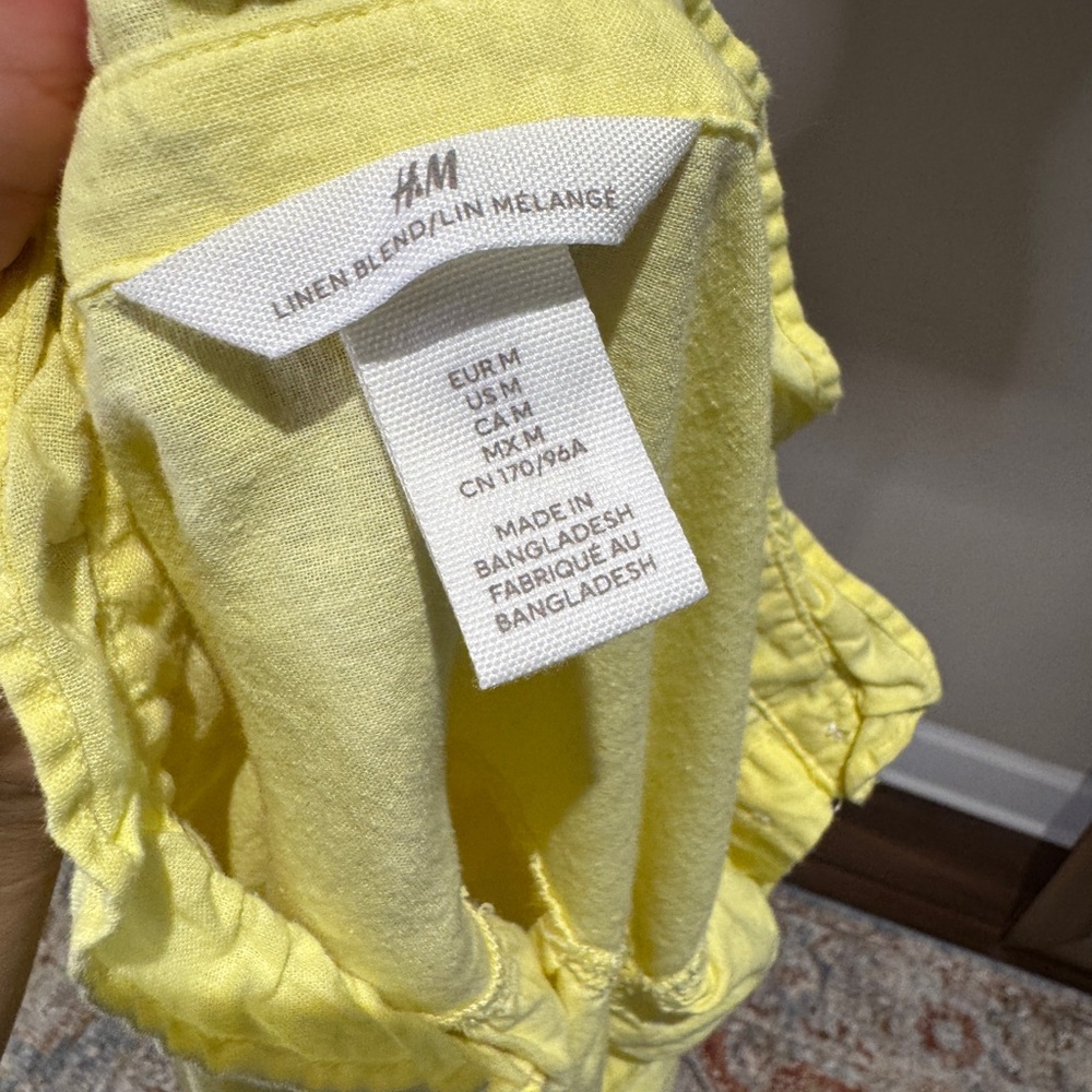 Yellow Ruffled Cap Sleeve Top - Picture 5 of 5